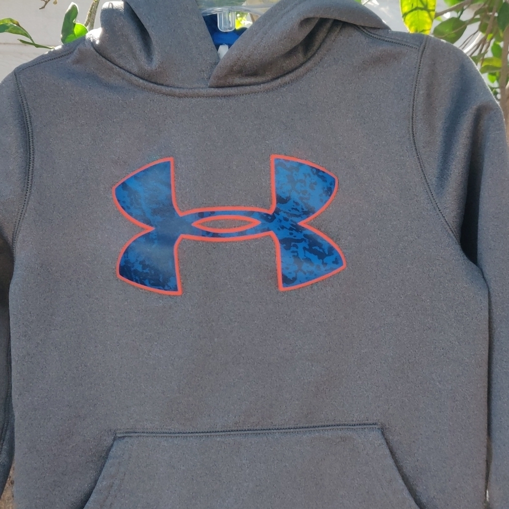 Under armour boy hoodie size S grey and blue - Picture 3 of 6